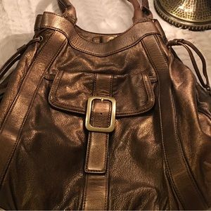 Cole Haan Metallic Bronze Leather Sachel